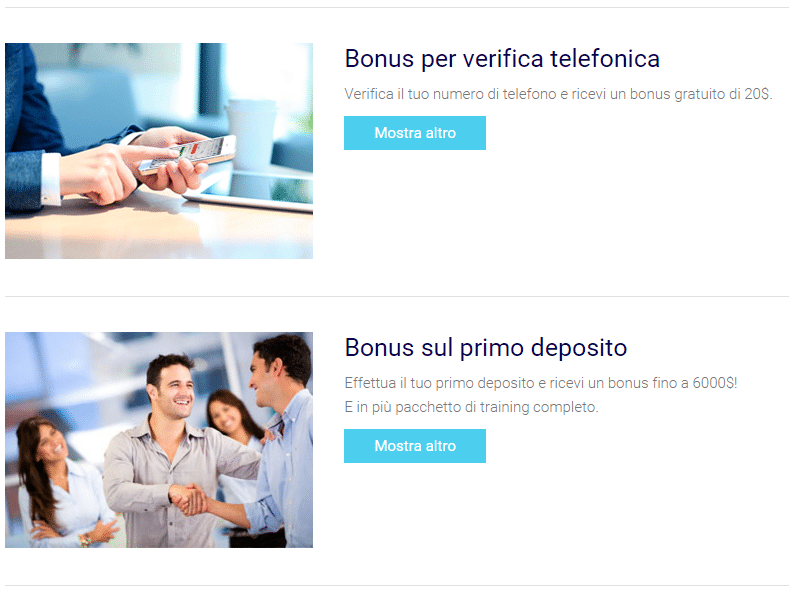 Forex trading bonus senza deposito