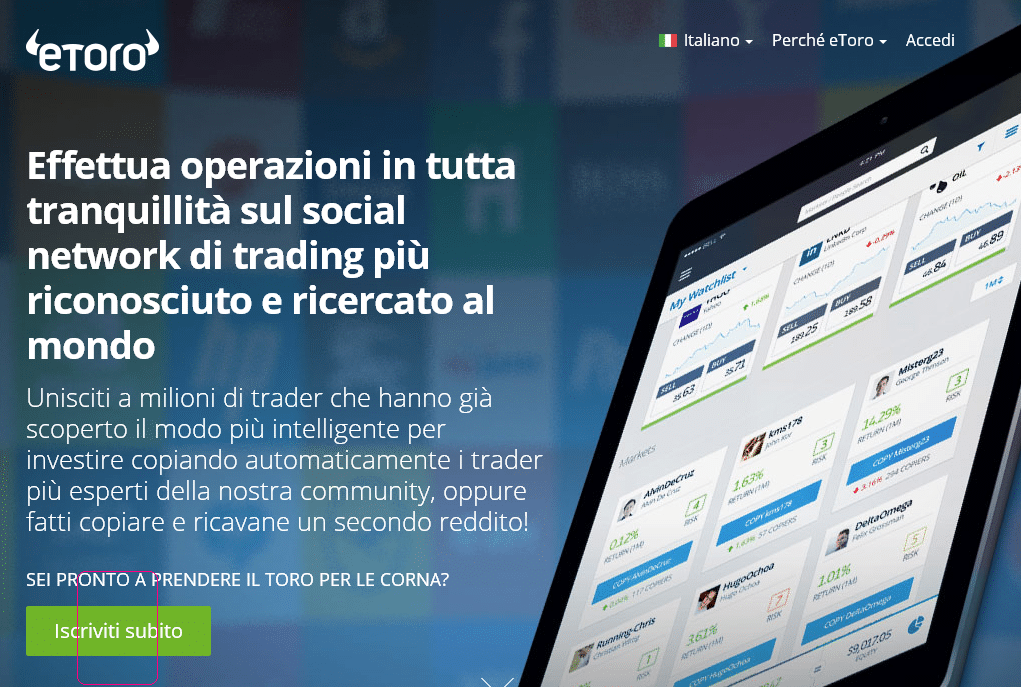 eToro login