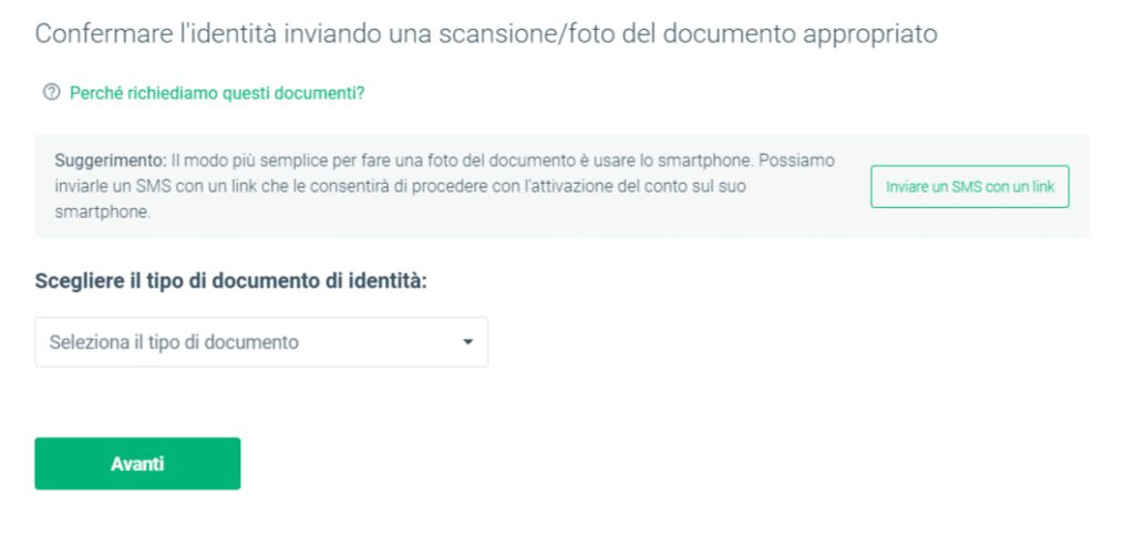 xtb verifica carta d'identità