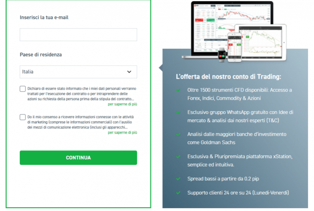 xtb registrazione conto reale