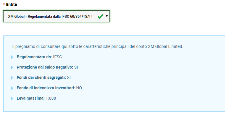 registrarsi a XM CySEC o IFSC