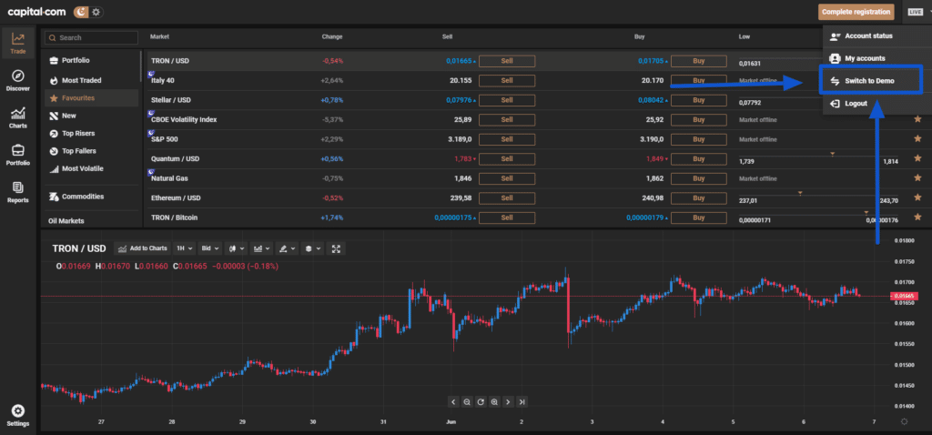 conto demo capital.com