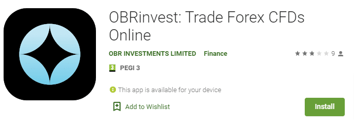 recensioni dell'app di obrinvest sul google play store e voto medio