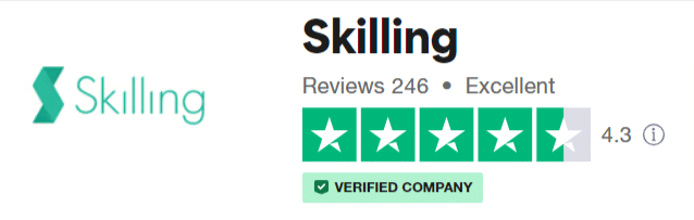 screenshot della valutazione di Skilling su Trustpilot